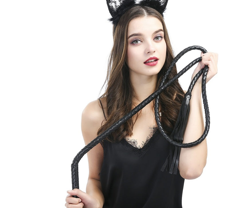 New femdom toy adult fun long PU training butt whip couple